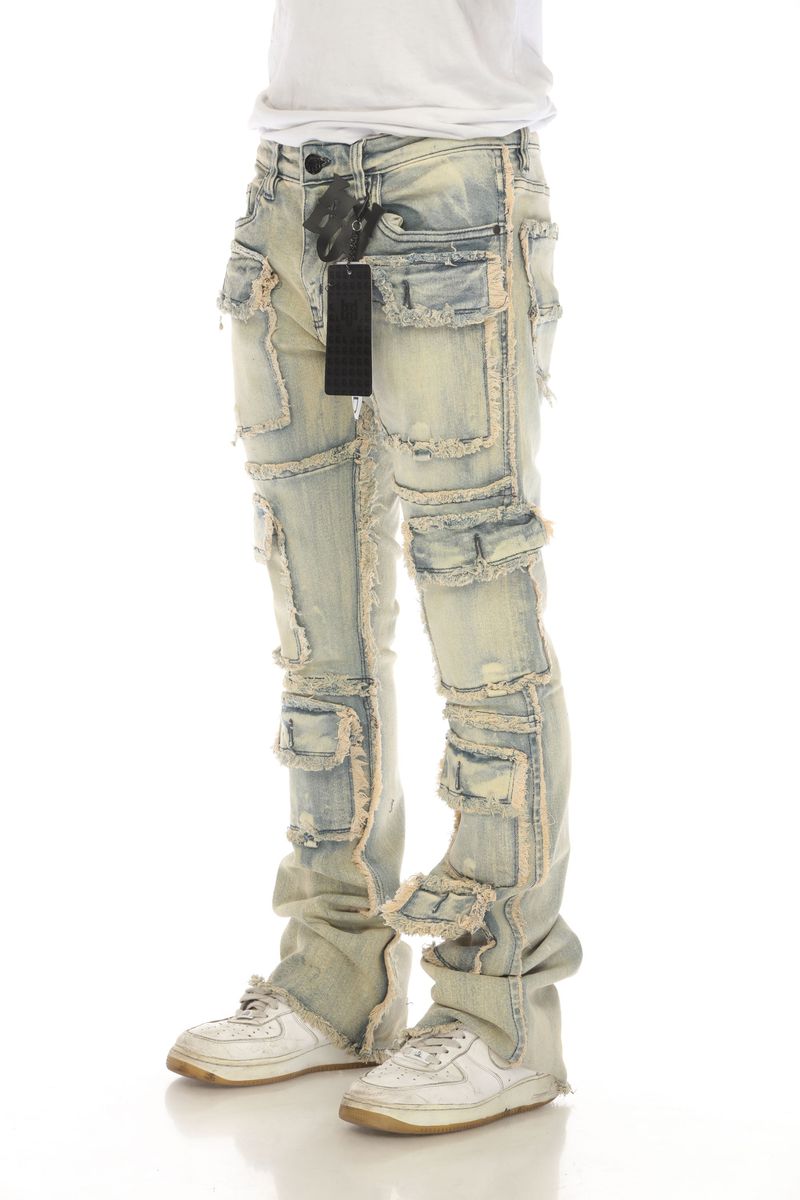 Lt Tint Pockets Stacked Jeans