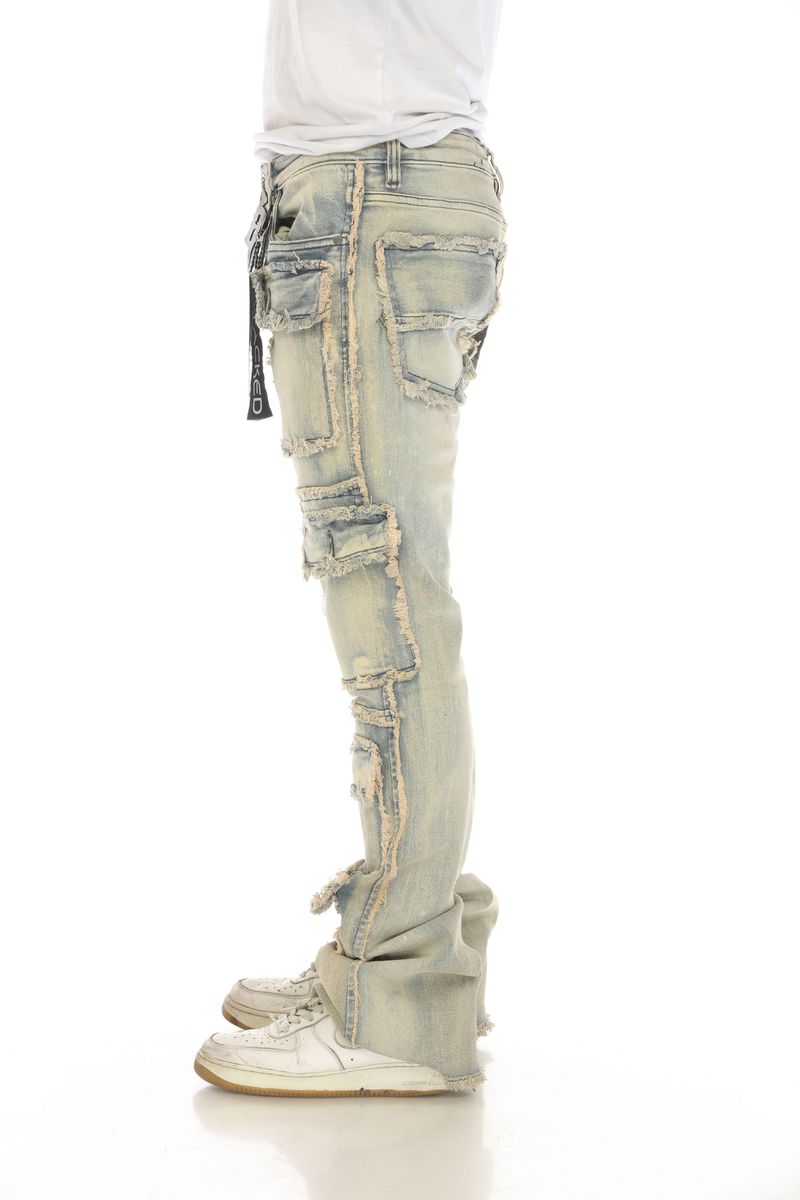 Lt Tint Pockets Stacked Jeans