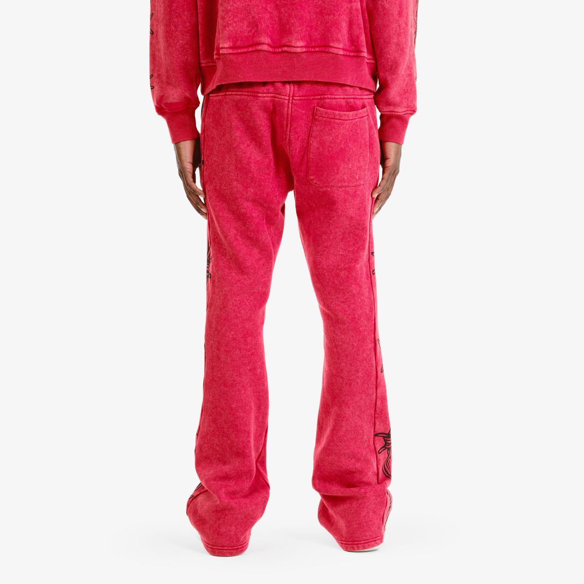 Heartless Stacked Joggers - Red