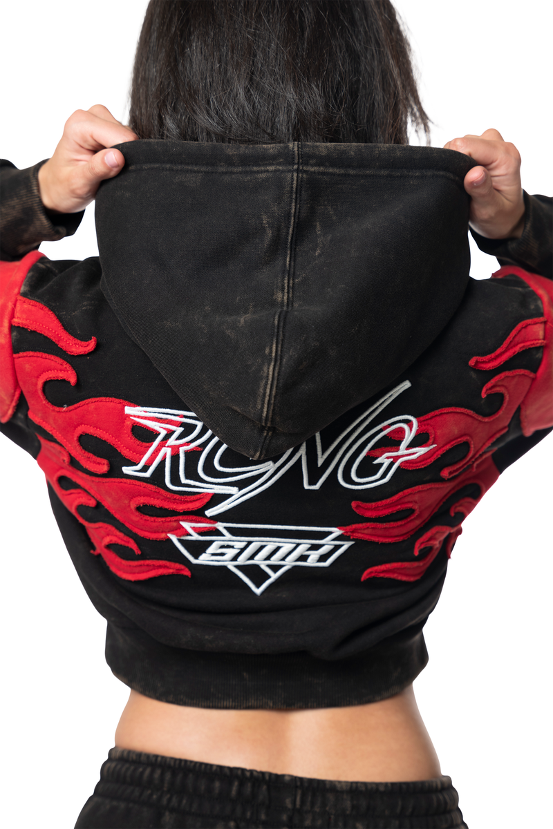 Raceway Fleece Crop Hoodie