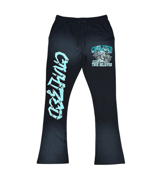 True Believer Stacked Joggers - Black