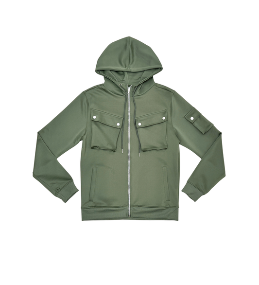 Tricot Hoody - Olive Green