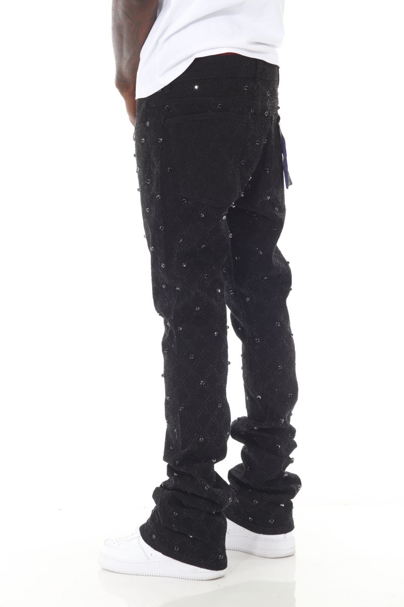 Premium Rhinestone Stacked Jeans