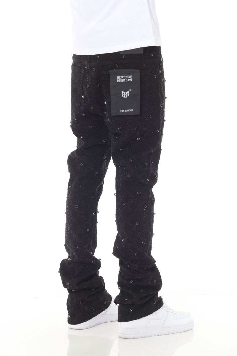 Premium Rhinestone Stacked Jeans