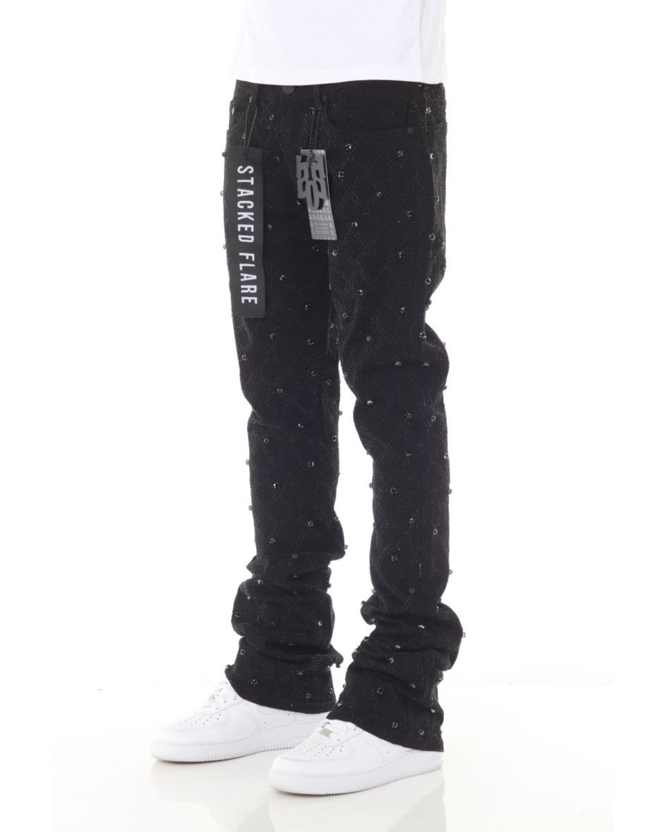 Premium Rhinestone Stacked Jeans