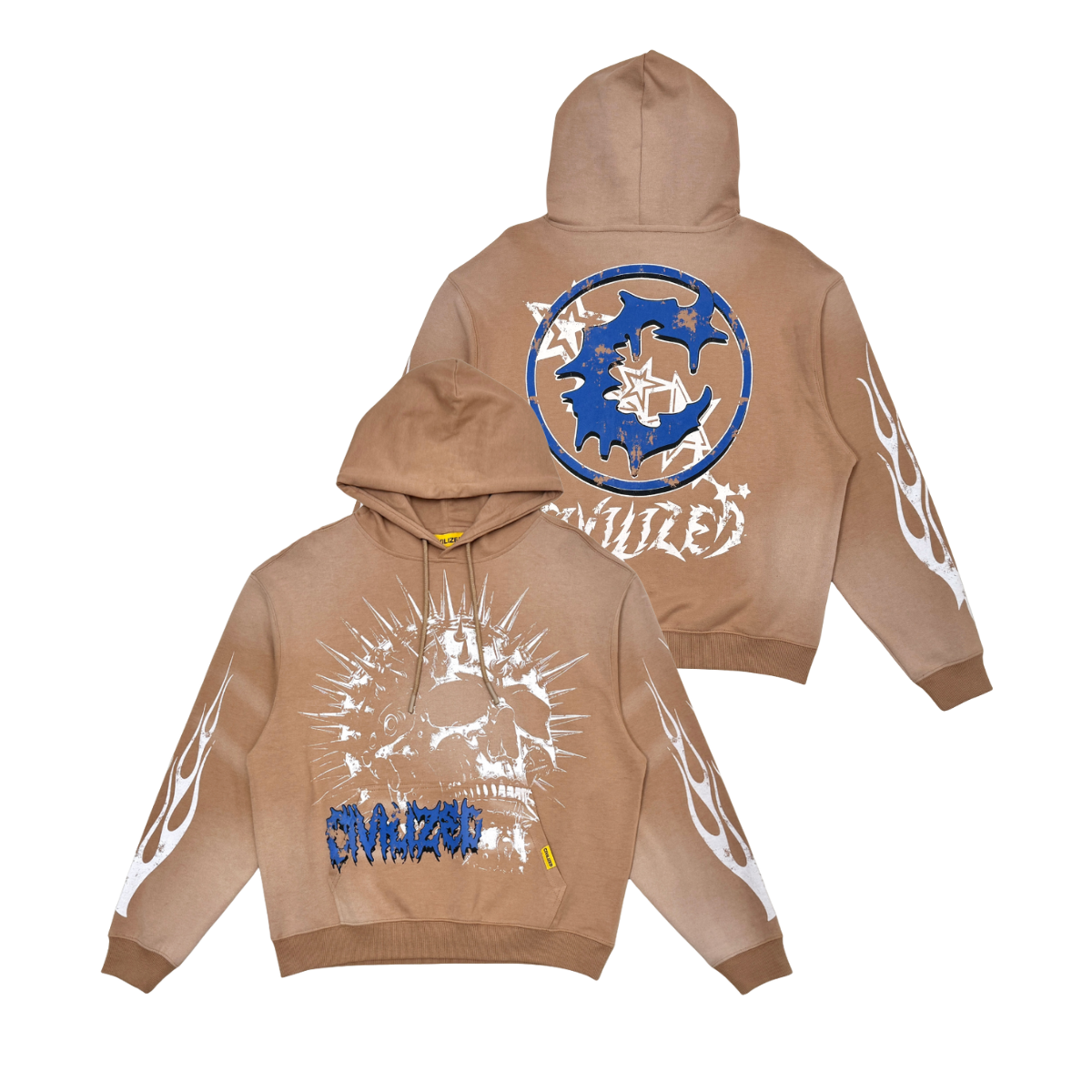 Civilized Skull Hoody - Brown/Blue