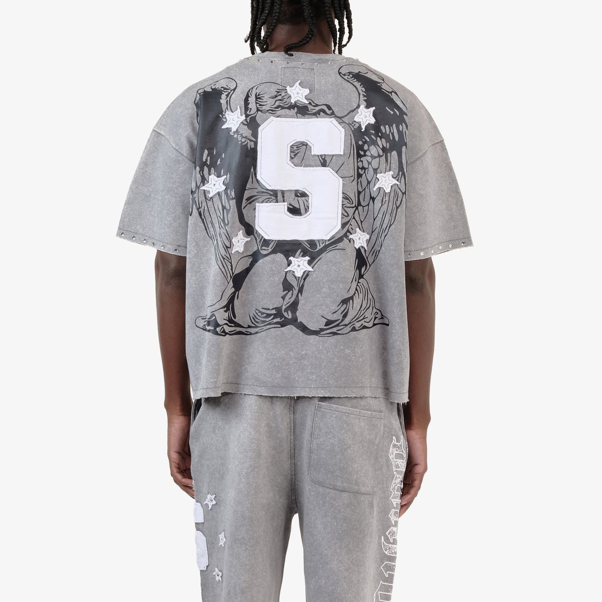 Grey S/S Crop Shirt