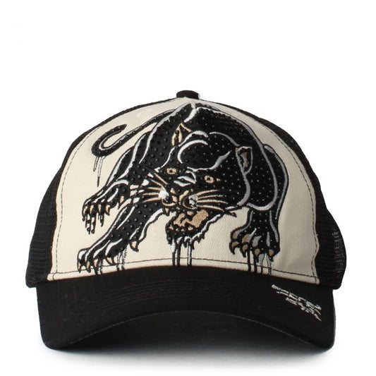 Rhinestone Panther Hat - White/Black