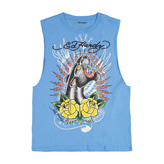 EH Panther Roses Cut Off T-Shirt