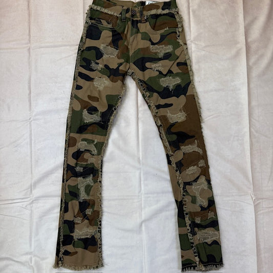 Boys Camo Stacked Jeans