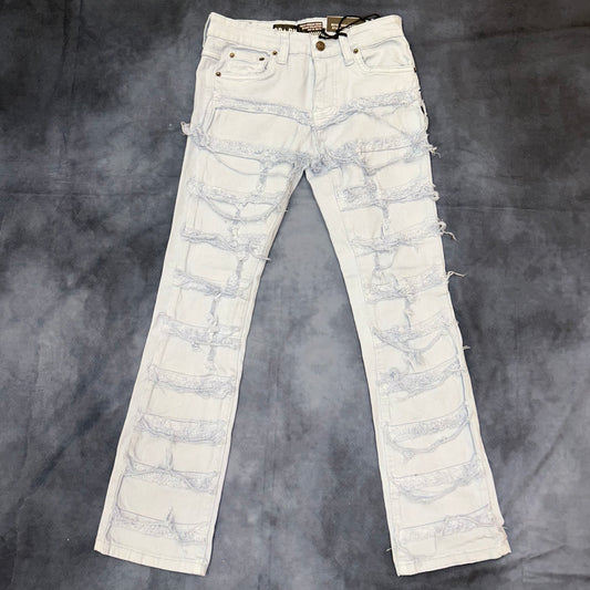 Kids Sky Blue Stacked Jeans