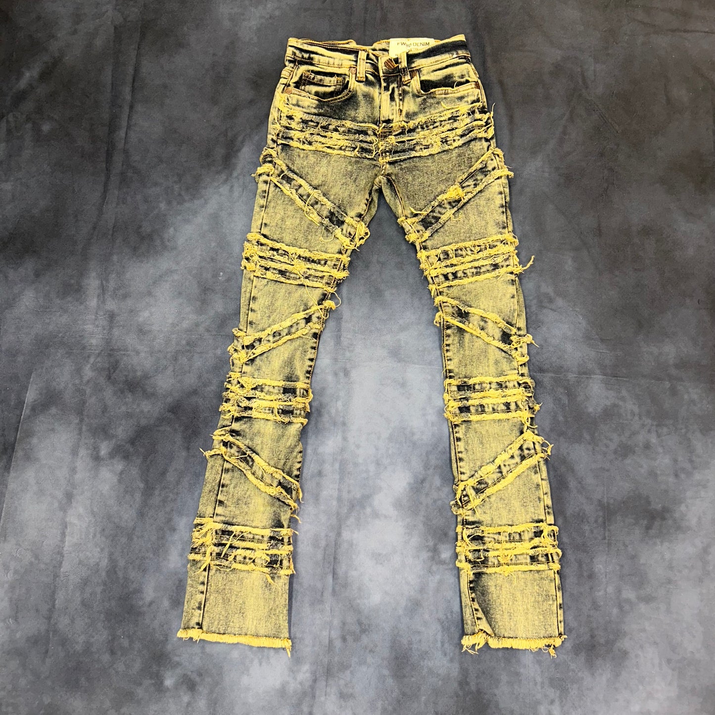 Kids Crossed Out Stacked Jeans