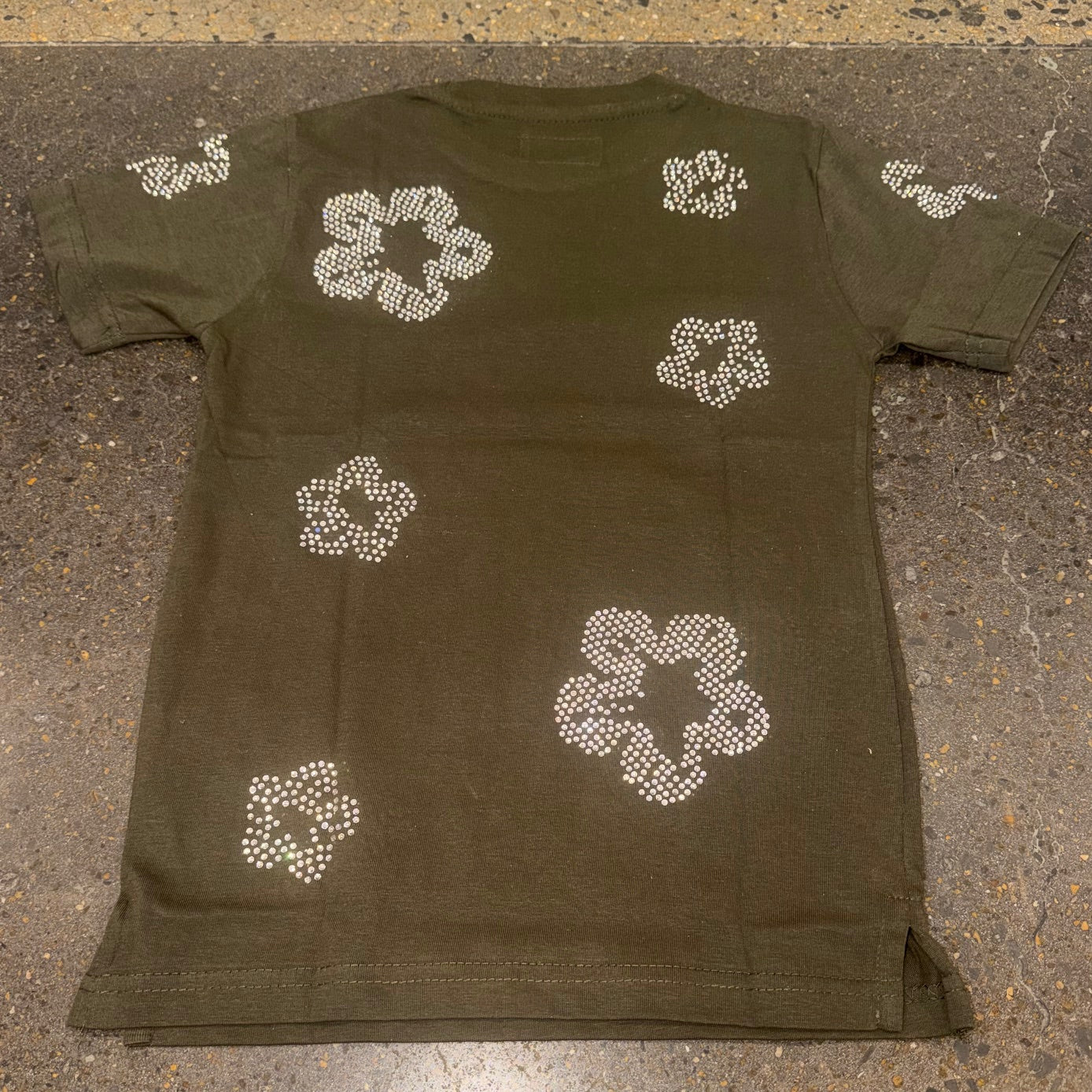 Crystal Flowers T-Shirt - Olive