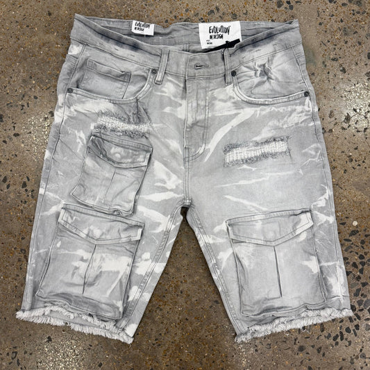 FWD Gray Cargo Denim Shorts