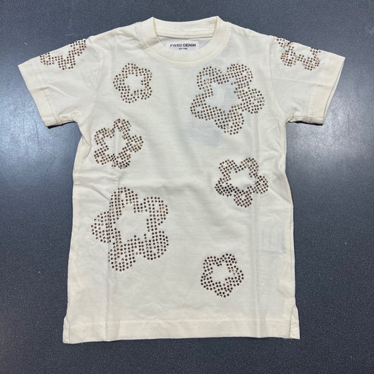 Crystal Flowers T-Shirt - Cream