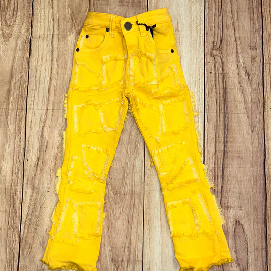 Girls ST500 Stacked Jeans - Yellow