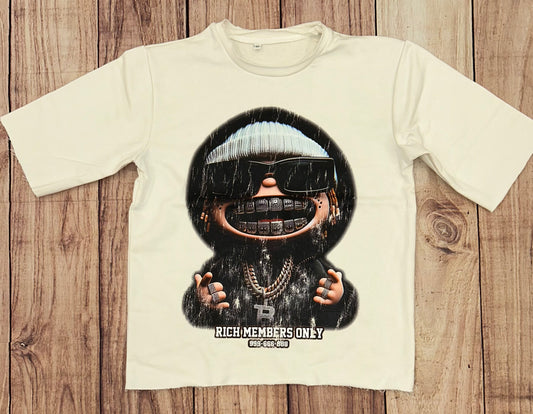 Kids Beanie Iced Grill Crop Shirt