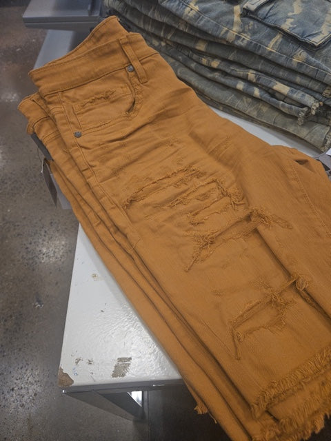 Jordan Craig Ripped Shorts - Wheat
