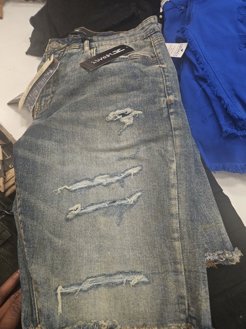 Jordan Craig Blue Jean Ripped Shorts