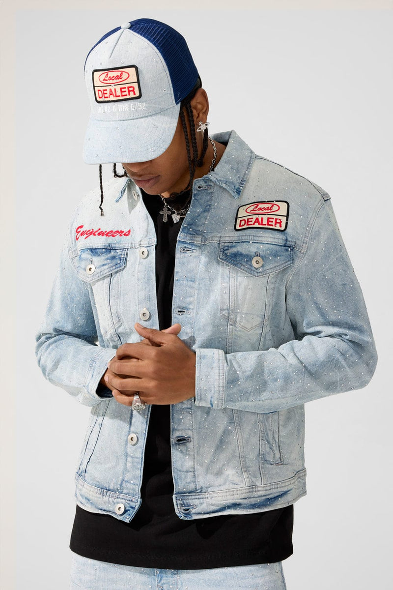 Ice Blue Rhinestone Jean Jacket