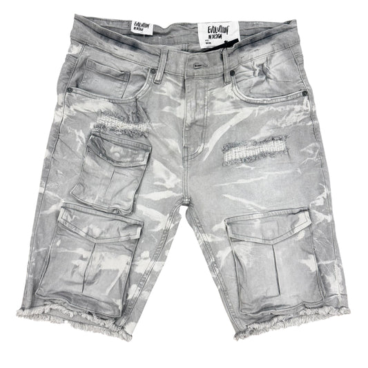 FWD Gray Cargo Denim Shorts