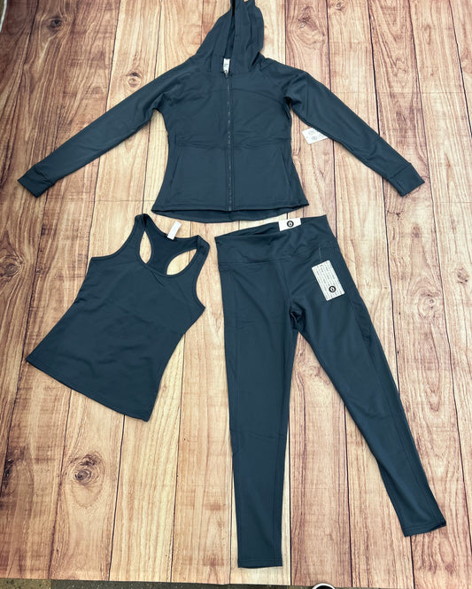 Womens 3pc Legging Sets - Dark Gray