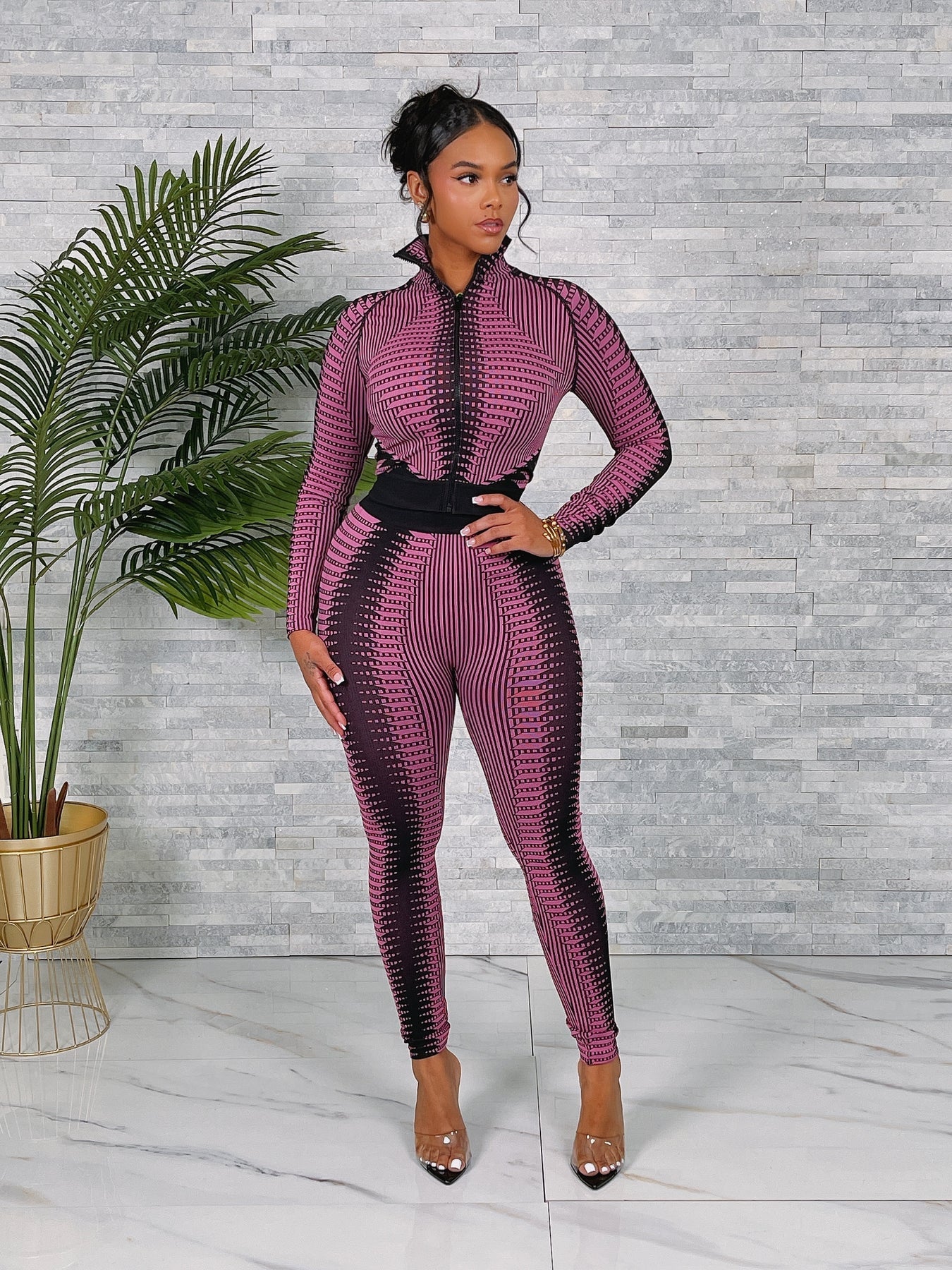 Seamless Zip Up Leggings Set