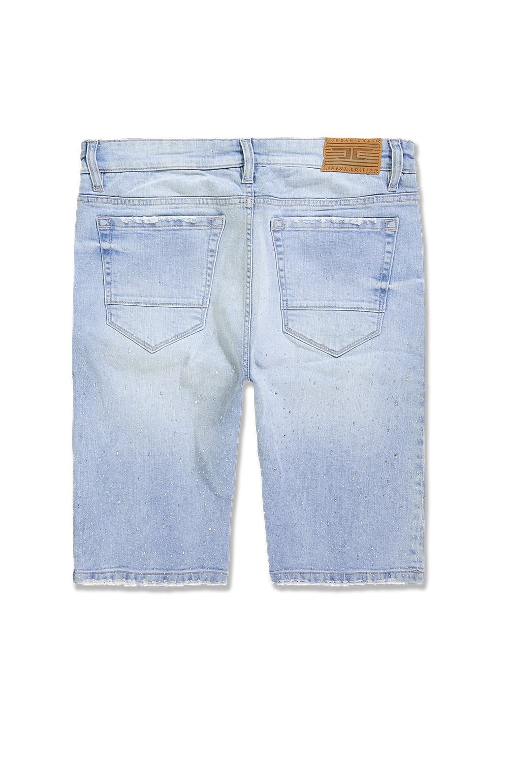 JC Men's Rhinestone Shorts - Ice Blue