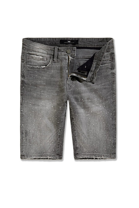 JC Men's Rhinestone Shorts - Gray