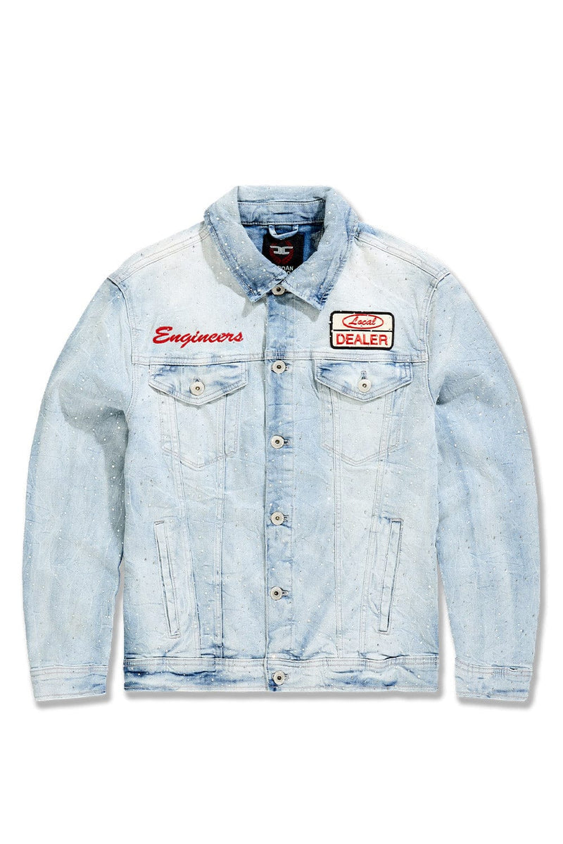 Ice Blue Rhinestone Jean Jacket