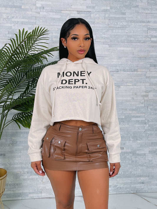 Money Dept Crop Hoody