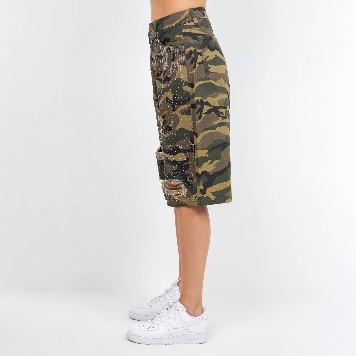 Ladie's Camoflauge Rhinestone Jorts