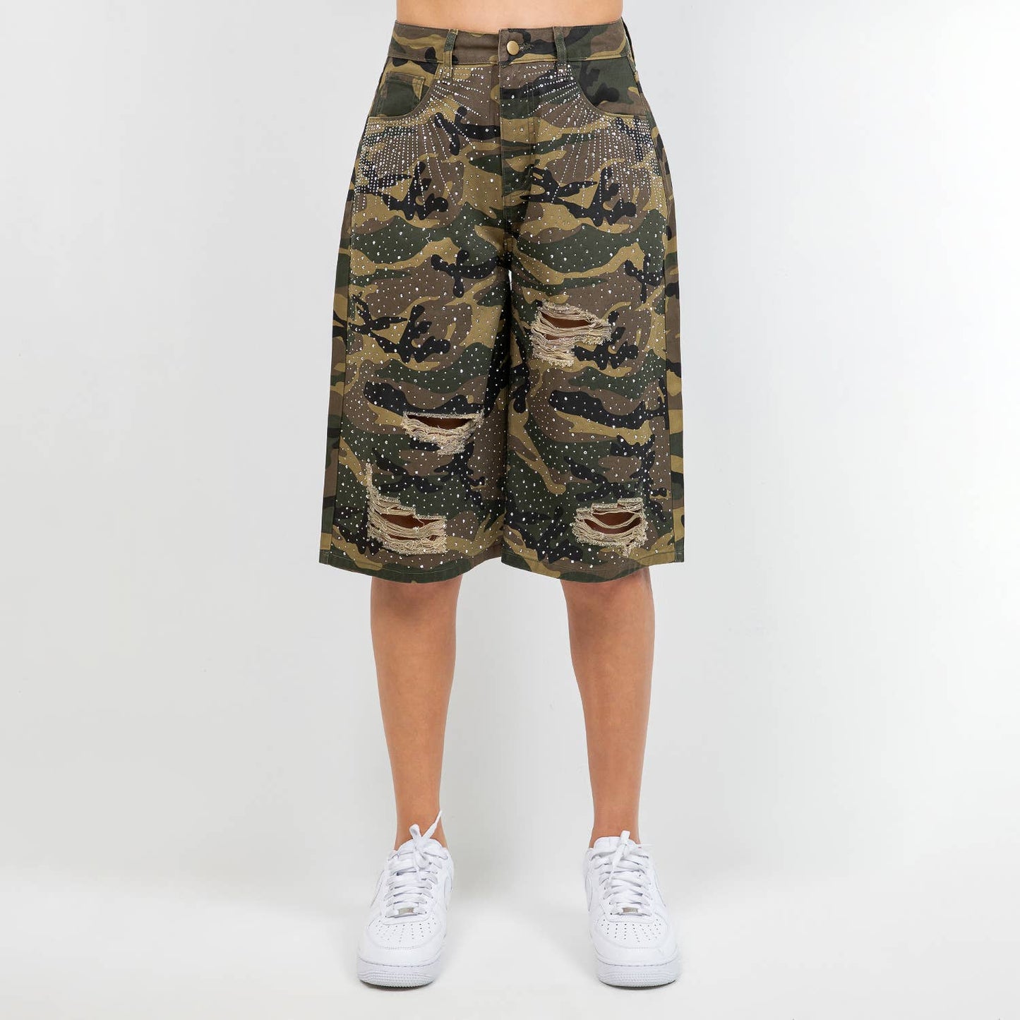 Ladie's Camoflauge Rhinestone Jorts