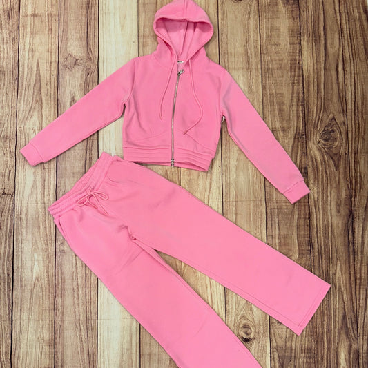 Womens 2pc Jogger Sets - Pink