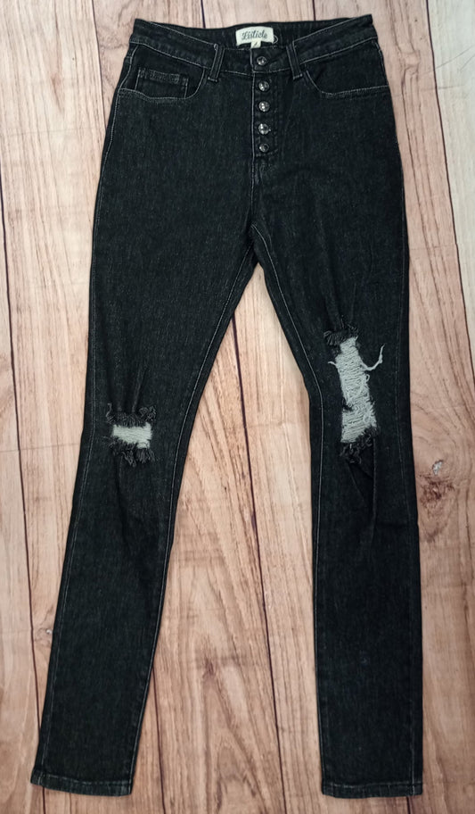 Listicle Black Rip Slim Fit Jean